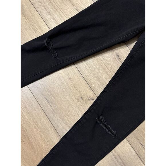 Zara Jeans Womens 8 Black Skinny Stretchy Denim Distressed Jeggings Trafaluc - Picture 2 of 2
